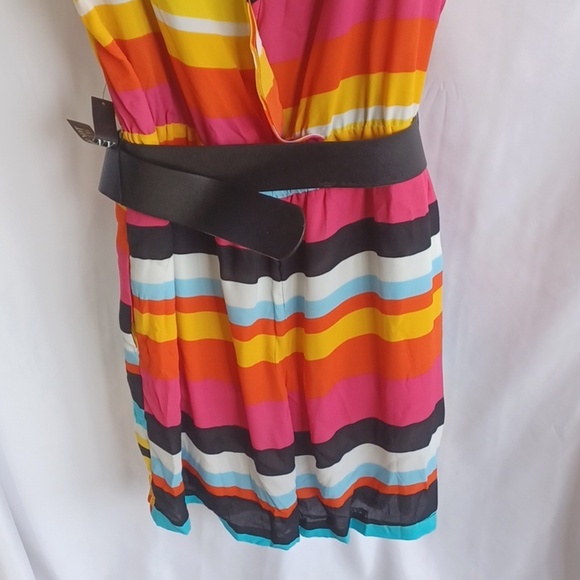 New York & Co Belted romper black/yellow/red/pink sz XXL New with tags - Picture 5 of 7